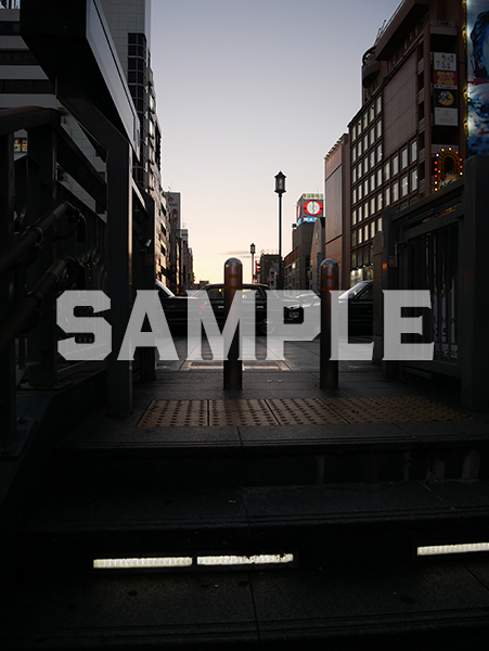 夕暮れの道頓堀の階段から